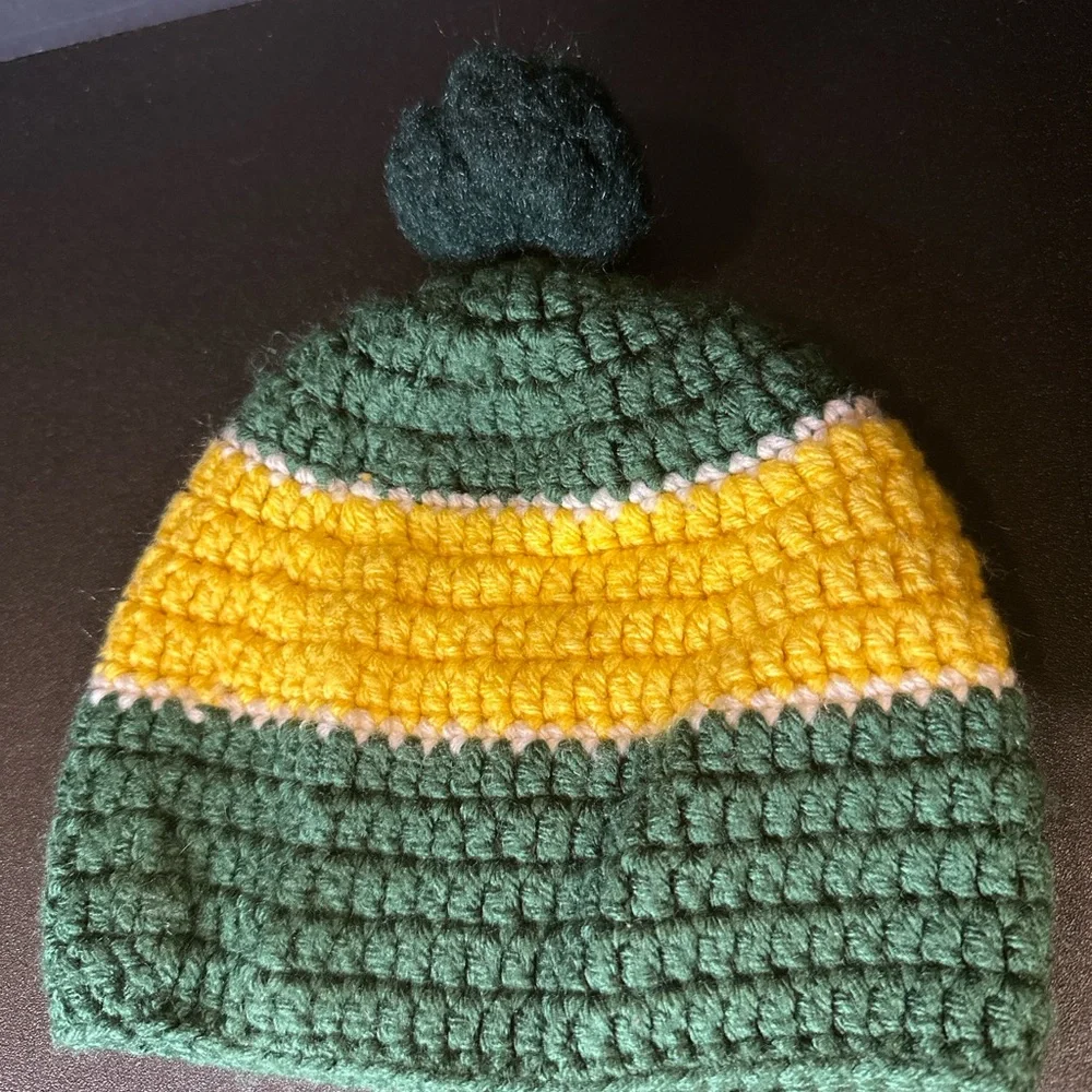Green Bay Packers Toddler Crochet Hat Beanie Winter Pom Handmade‎